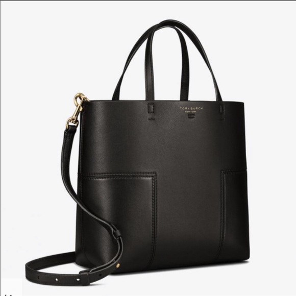 Tory Burch Handbags - Tory Burch Block T Mini Cross Body Tote, BLACK NWT